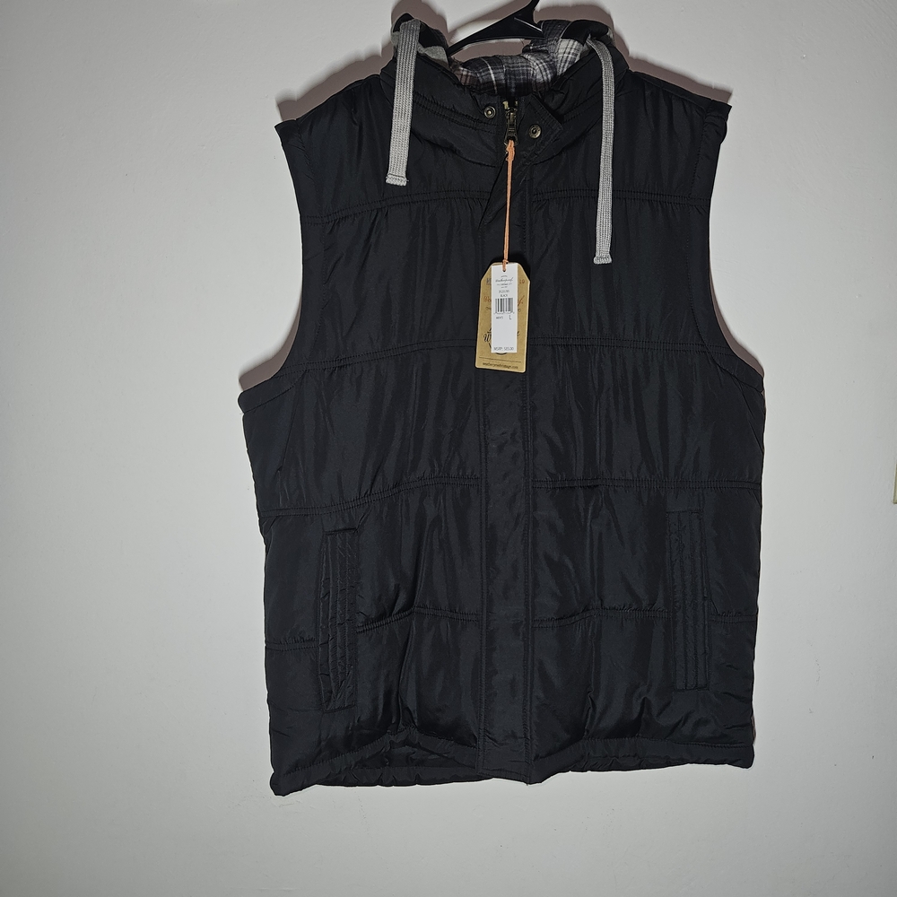Men's Black Hooded Vest